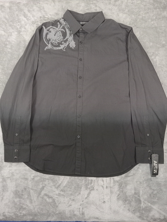 Apt. 9 Other - APT.9 Men's Gray Botton Donw Shirt with White Wing Graphic Size XL